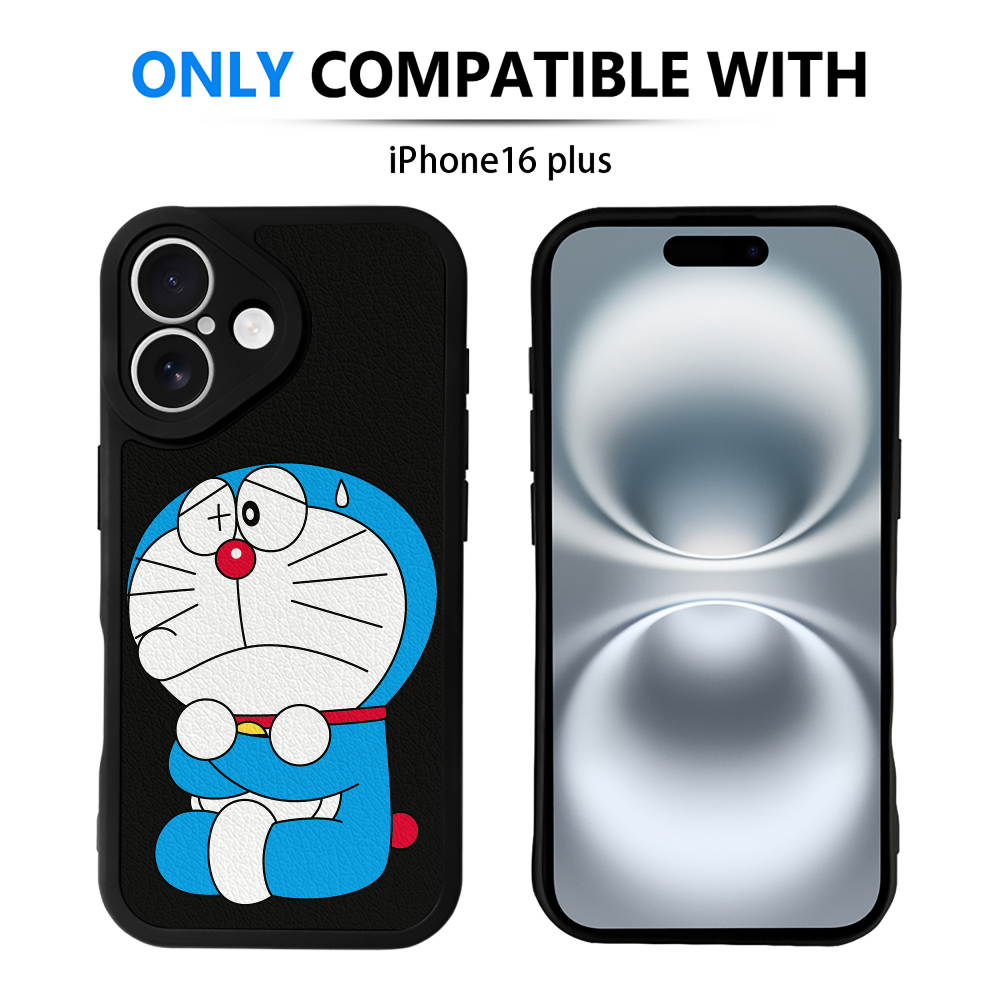 （画像用） ドラえもん Doraemon 【iPhone 16シリーズ対応】シリコンスマホケース（レザー調） 材質：シリコン
